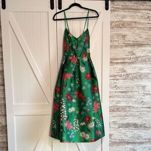 Eliza J Green Floral Dress
